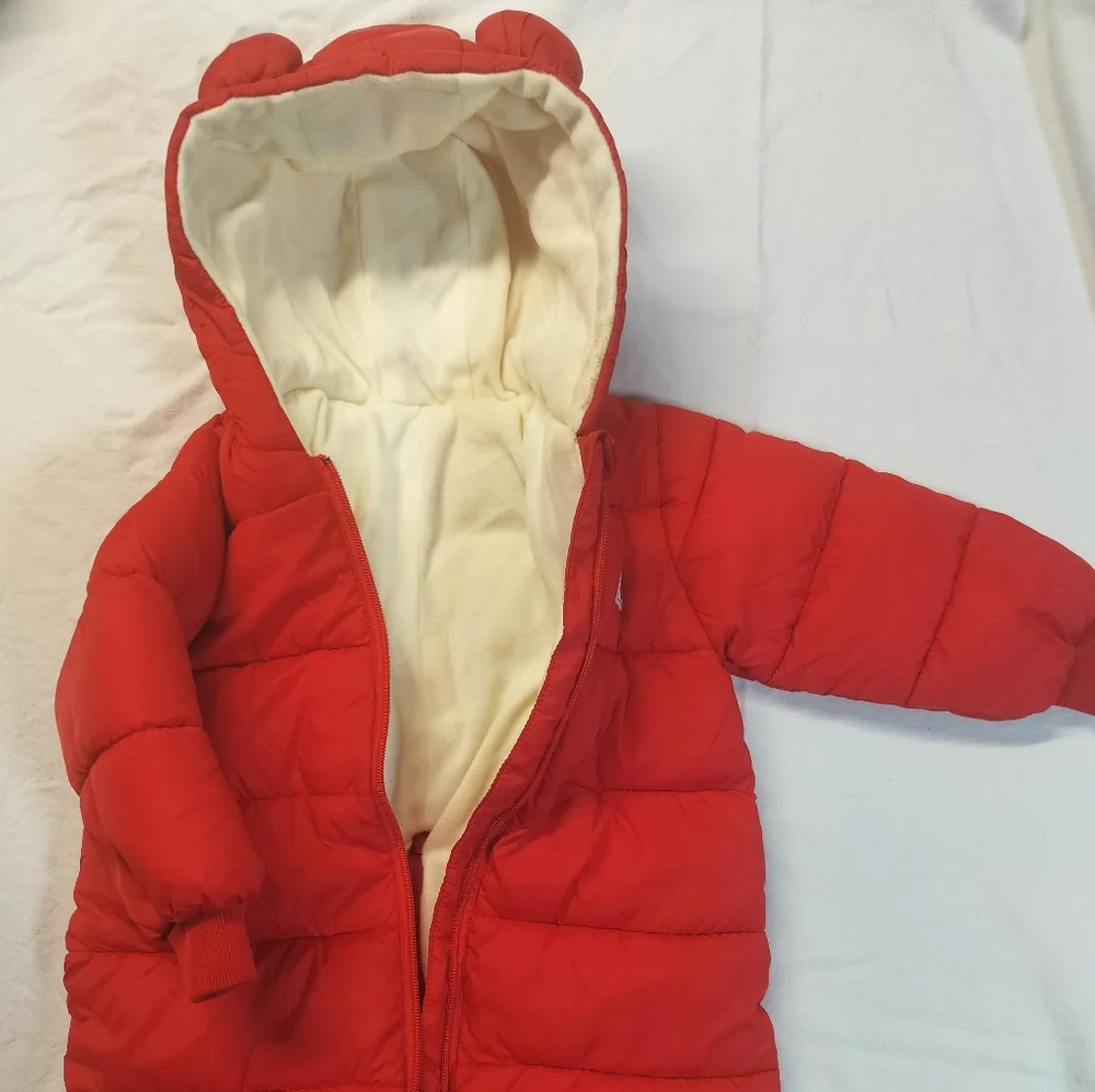 Red Kids Puffer Snowsuit‎